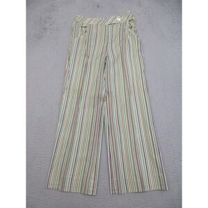 Vintage 70s Junior House Pant Women 11/12 Striped Wide Leg High Rise Retro Mod